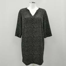 New Next Petite Black Ditsy Patterned V Neck Tunic Dress Size Uk 10p 152734n In 2020 Floral Shirt Dress Midi Dress With Sleeves Pretty Floral Dress