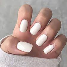 Ahead, we have 25 gorgeous short everyone loves an accent nail, especially on longer, bolder acrylics. Amazon Com Harosy White Press On Nails Short Square Fake Nails Glossy Acrylic Full Cover False Nail For Women And Girls 24 Pcs Beauty