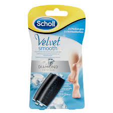 Den avlägsnar döda hudceller och hård hud på fötterna. 2 Er Pack Scholl Velvet Smooth Diamond Refill Medium Grov Fusspflege Fusspflege Schuhe Timarco De