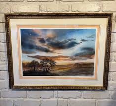 SOLD*** Watercolor Title ~ “It's a Mississippi Sky” Artist ~ Doris Nunn  Dimensions ~ Field: 21 1/2”W x 14”H, Framed: 30 1/4”W x 23”H Price ~  $150.00 #watercolor #art #fondren #shopsmall #smallbusiness