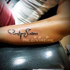 Heartbeat Sister Bond Tattoo Instagram Www Instagram Com Mk Divineink Heartbeat Tattoo Design Sister Tattoos Tattoos