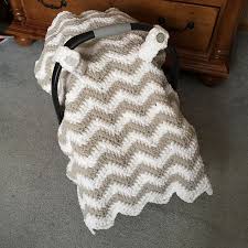 Chunky Chevron Car Seat Canopy Cover Pattern By Crochet By Jennifer Crochet For Boys Crochet Car Seat Cover Crochet Baby Boy
