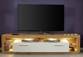 Beispielsweise hast du die wahl zwischen drei echtholzfurnieren (eiche, nussbaum, buche) und. Lowboard Tv Schrank Rock Weiss Hochglanz Stone 150 Cm Led Beleuchtung