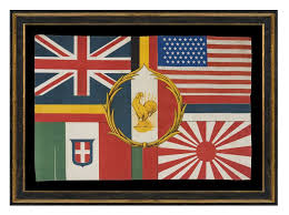 Flag carrying flags of italy, germany under the third reich and japan. Flags Of Allied Powers Allied Powers Peace Flag World War I