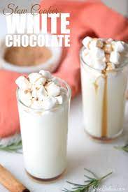 Slow Cooker White Hot Chocolate Recipe Hot Chocolate Recipes White Hot Chocolate Hot Chocolate Bars