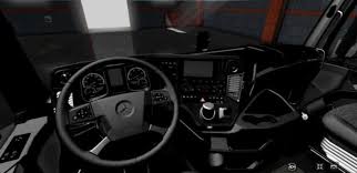 Ets2 Mercedes Mp4 Full Black Interior 1 36 X Interieur Noir Mercedes Truck