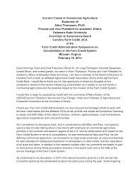 Current Trends in Commercial Agriculture, Statement of Alton Thompson,  Ph.D., Provost and Vice President for Academic Affairs, D