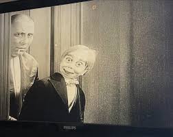 Just watched: The Great Gabbo (1929). This early horror film may be the  first one to show a mentally unstable ventriloquist (the great Erich Von  Stroheim) falling victim to his dummy; and