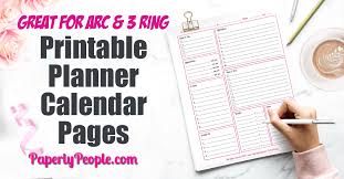 Our 8.5x11 calendar can be customized with a variety of layouts and templates for any taste. Printable Planner Calendar System For Staples Arc System Or 3 Ring Binder Paperly People