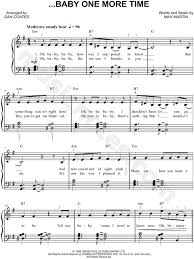 Britney Spears Baby One More Time Sheet Music Easy Piano In E Minor Download Print Sku Mn0145261