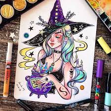 Pin By Sofiya On Art Cartoon Art Witch Art Drawings