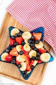 These fourth of july fruit kabobs are fun, festive, and taste absolutely delicious! Red White And Blue Fruit Salad 4th Of July Fruit Salad Recipe
