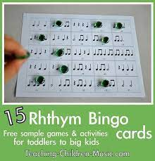 Free Rhythm Bingo Game From Teaching Children Music Teaching Music Music Education Elementary Music