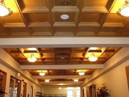 Although the terminology may be confusing to some, a drop ceiling is the same thing as a suspended acoustic ceiling. Woodgrid Coffered Ceilings By Midwestern Wood Products Co Wood Coffered Ceilings