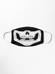 Skull Face White Nose Mouth Bone And Teeth In Black Mask By Abde32 Skull Face Black Mask Skull Mask