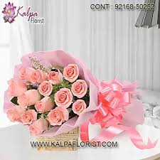 Blushing Love 15 Pink Roses Bouquet Flowers Online Mumbai Send Flowers Online Pink Rose Bouquet Flowers Online