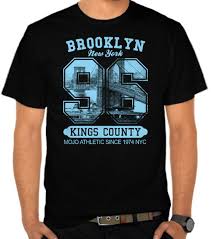 Contoh desain baju kaos keren; Jual Kaos Brooklyn 96 New York Kata Kata Satubaju Com