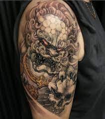 Arguably the most recognizable creature in japanese iconography is the dragon. Asiatique Tattoo Japanese Tattoos Tattooed Ink Inked Foodog Foo Dog Tattoo Foo Dog Tattoo Meaning Japanese Tattoo