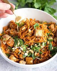 Vegan Pad Thai With Sweet Potato Noodles Recipe Well Vegan Recipe Asian Recipes Vegan Asian Recipes Sweet Potato Noodles Recipe