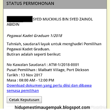 Untuk maklumat lanjut berkaitan permohonan upnm dan permohonan melalui jom masuk tentera bolehlah dibaca melalui pautan yang disediakan dibawah Hidup Mesti Mau Gempak Pengalaman Pemilihan Pegawai Kadet Graduan 1 2018