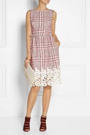 Oscar De La Renta Guipure Lace Trimmed Tweed Dress Tweed Dress Dresses Style