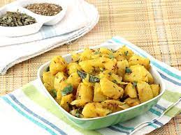 Dry Potato Bhaji Recipe Dry Textured Mild Spicy And Mild Tangy Potato Sabzi Recipe Dried Potatoes Recipes Curry Recipes