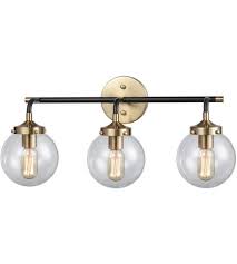 Elk 14428 3 Boudreaux 3 Light 24 Inch Matte Black And Antique Gold Vanity Wall Light Photo Vanity Lighting Light Elk Lighting