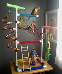 Rainbow Medium Tabletop Cagetop Pvc Bird Gym Play Stand With Ladder Perches Diy Bird Toys Homemade Bird Toys Parrot Toys