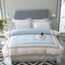 4pcs Light Blue Bedding Set Bedclothes Queen King Size Cotton Duvet Cover Bed Sheet Set Pillowcase Buy At The Price Of 84 60 In Aliexpress Com Imall Com