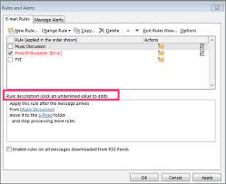 Every rule needs at least three things: Edit An Outlook Rule Outlook