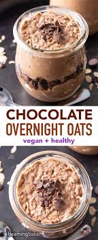 Chocolate Overnight Oats Recipe Vegan In 2020 Overnight Oats Healthy Easy Vegan Overnight Oats Low Calorie Overnight Oats