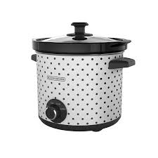 Black Decker 4 Quart Slow Cooker White Black Polka Dot Sc1004d Walmart Com In 2020 Black Decker Slow Cooker 4 Quart Slow Cooker