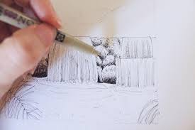 Waterfall sketch images stock photos vectors shutterstock. Learn How To Draw A Waterfall In This Step By Step Tutorial Craftsy