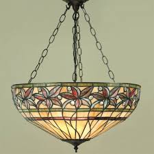 66401 Ashtead 3 Light Tiffany Style Ceiling Uplighter In Autumnal Colours Tiffany Ceiling Lights Tiffany Style Ceiling Pendant Lights