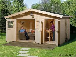 Abri De Jardin 2 Pieces 12 M2 Avec Madriers 28 Mm Taille 2 Almateon