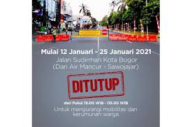 Lewat jalur ke puncak wajib bawa surat rapid antigen. Ppkm Kota Bogor Jalan Jenderal Sudirman Ditutup Pukul 19 00 05 00 Wib