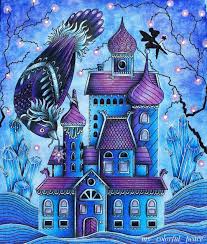 Lola N On Instagram The Fairy Grove From Seasonscoloringbook By Hannakarlzon Inspired By The Pink And Purpl Blue Art Coloring Books Purple Themes