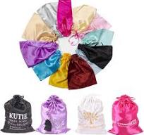 Customize Logo Wig Hair Extension Storage Bags, 20-50PCS Silk Satin Wig  Bags With Drawstring Gift Hair Bundles Packaging Bag (Pack of 20, Pink)