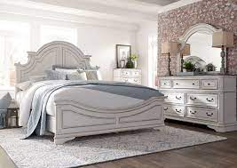 Magnolia manor bedroom set dramatic arched crown graceful lines and decorative moldings bracket feet full extension metal side glides bottom case dust proofing fully stained interior drawers this bedroom set includes: Magnolia Manor King Size Panel Bedroom Set White Home Furniture Plus Bedding