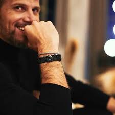 Pulseira Imã De Malha De Aço Preta Aj Key Design