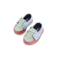 Infant Sperry X Vineyard Vines Heritage Patchwork Authentic Original Crib Boat Shoe