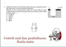 1 seekor ikan berada pada kedalaman 15 meter di bawah permukaan air. Contoh Soal Dan Pembahasan Fluida Statis
