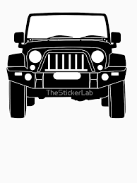 Black And White Jeep Stickers Full Front Steel Bull Bar Sticker Decal Design For Jeep Wrangler Fans Black Outline Relaxed Fit T Shirt By Thestickerlab Jeep Wrangler Accessories Jeep Wrangler Wrangler Accessories