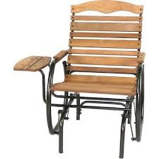 Wood Glider Chair Tray Patio Garden Outdoor Yard Seat Furniture High Back Bronze Glider Chair Outdoor Glider Chair Patio Rocking Chairs