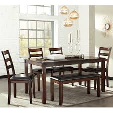 Vickie wanted a new dinette set for the dining room for christmas! Coviar 6 Piece Dinette Table With 4 Side Chairs And Bench Bernie Phyl S Furniture By Ashley Furniture