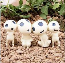 4 X Kodama Princess Mononoke Tree Spirits Mini Garden Bonsai Yard Decorations S Studio Ghibli Ghibli Hayao Miyazaki
