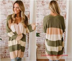 2019 Hirka Kombinleri Mavi Skinny Kot Pantolon Krem Bluz Yesil Renk Blouklu Uzun Hirka Skinny Moda Stilleri Hirkalar