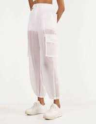 Bershka Black Cargo Pants With Chain Transparent Cargo Pants Null Bershka United States In 2020 Cargo Trousers Cargo Pants Women Pants For Women