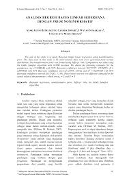 Pdf Analisis Regresi Bayes Linear Sederhana Dengan Prior Noninformatif