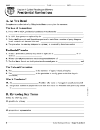 This worksheet includes an interesting fact about obama and a. Chapter 13 Section 4 Guided Reading And Review Presidential Nominations Answers Fill Online Printable Fillable Blank Pdffiller